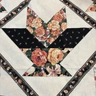 Vtg Cheater Fabric Quilt Black   Coral Basket Pattern Cotton 3 Yds X 86   
