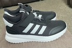 Adidas Cloudfoam Kids Low Top Sneakers Hook   Loop Mesh Black white Us 3