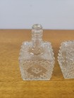 Vintage Diamond Cut Glass Decanters Set Of 3