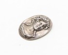 925 Sterling Silver  Vintage Antique Dark Tone Woman s Face Pendant  Pt14260