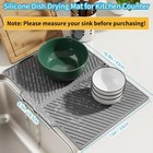 Silicone Dish Drying Mat For Kitchen Counter With 6 5  16 9  X 13   Gray