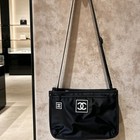  Chanel Vip Beauty Gift Sport Line Shoulder Bag Quilted Nylon Black 