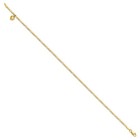 Real 14k Yellow Gold Figaro Link With Dangling Heart Anklet  10 Inch