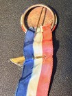 1940s Freedom Train Souvenir Badge Pin Back Celluloid Button Ribbon Brass Medal