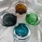 Thick Heavy Glass Vase Colorful Round Smooth Handmade Plant Blown Bubble Vases