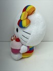 2010 Hello Kitty Ty 6    Beanie Baby Holding Cupcake With Rainbow Dress   Bow Nwmt