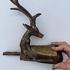 Vintage Solid Brass Stag Deer Laying Down Covered Trinket Box Figure Repaired