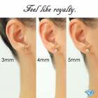 14k Solid White Gold Solitaire Round Cz Sleeper Stud Earrings Pushback 2 5mm-8mm