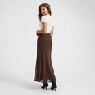 Women s Mid-rise Mesh Column Maxi Skirt - A New Day Brown S