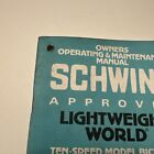 1979 Schwinn  Bicycle Owners Manual Lightweight World 10-speed Model World Sport
