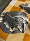 Vintage Primitive Tin Metal Cookie Cutters Flat Back Soldered Handle Set Of 3