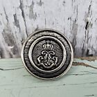 Vintage Silvertone Medium Large Metal Button Assorted Sizes And Designs Set Of 8