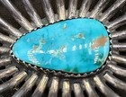 Vintage Navajo Carson B  Sterling Silver   Turquoise Belt Buckle