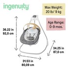 Ingenuity Simplecomfort Compact Baby Swing  1 Count  pack Of 1   Parker