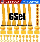 6x Replacement Gas Can Spout Nozzle Vent Kit For Plastic Gas Cans Old Style Cap