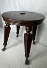 Antique 1900   s Piano Stool Crystal Ball Claw Feet Wood Stool Distressed