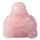 Sunyik Rose Quartz Hand Carved Happy Buddha Statue Pocket Specimen Sphere Fig   