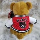 Fao Schwartz Varsity Teddy Bear 12  Stuffed Animal Sealed Adoption Records Gift