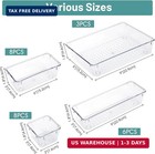 25 Pcs Clear Plastic Drawer Organizer  Makeup Organizers And Storage Bins