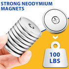 8 Pack Neodymium Magnetic Cups  100 Lb Strong Rare Earth Magnets With Screws