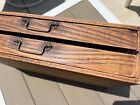 Corticelli Antique Vintage 2 Drawer Wooden Spool Cabinet With Storage Sewing
