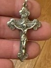 Vtg 1958 Crucifix Cross Creed Sterling Silver Pendant