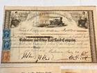 1868 B o Railroad William Parlow Stock Certificate W 7 Us Revenue Stamps   More