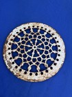 C 1885 Round Ornate Iron Floor Grate Cover  No Cracks  10 1 8 dia  Cast Iron