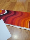 Awesome Rare Vintage Mid Century Retro 70s Red Frequency Heals Wave Fabric  Look