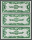  3  Consecutive Gem Unc 1923  1 Large Size Silver Certificates 