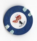 Riverboat Reno Nevada Hc Vintage 1990  1 Casino Chip