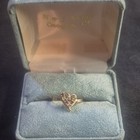 Vtg 14kt Solid Yellow Gold 1 72g--7 Gemstones In Heart Size7 Mothers Ring Cts135