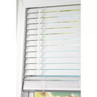 White Cordless Faux Wood Blinds With 2 In  Slats 22 5 In  W X 36 In  L