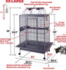 Xx-large Parrot Bird Cage For Macaw Cockatoo African Grey Amazon 32 x23 x66 h