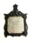 Vintage Black Cast Iron Red Tulip Stove Collectible Mid Century Trivets