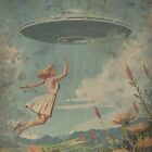 Vintage Ufo Alien Abduction Wall Art  Sci-fi Botanical Decor  Uap Flower Poster