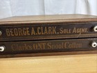 Antique George A  Clark Sole Agent Clark   s O n t  Spool Cotton 2 Drawer Cabinet