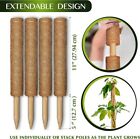 Voorjaar Moss Pole For Plants Monstera Stackable Upto 49 Inches - 4 Pc