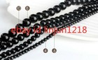 New 4mm 6mm 8mm 10mm 12mm 14mm Black Agate Onyx Gemstone Round Loose Bead 15  