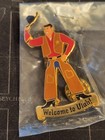 Lapel Pin Welcome To Utah wendover Nevada State Line Cowboy With Movable Hat
