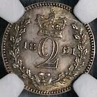 1861 6 1 Ngc Au58 Great Britain  2 Pence Mint Error Maundy Silver Coin 24110601c