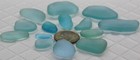 Genuine Beach Sea Glass Deep Aqua Lot Surf Tumbled Rare 