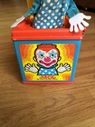 Vintage Mattel Jack In The Music Box Clown Toy 1976 Orange Blue Plastic Usa