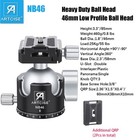 Low Profile Camera Tripod Ball Head 46mm Cnc Tripod Head For Tripod  Dslr 55lbs