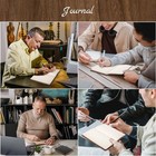 Leather Vintage Journal For Men Soft Cover 256 Lined Pages Notebook 180 Lay Flat