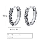 Vintage Flower Hoop Earrings Stainless Steel Hinged Huggie Earrings Women s Gift