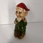 Christmas Gnome Elf Figure Chalkware Plaster Vintage 5  Japan Pulling Ear