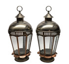 Vintage Brass Xl Hanging Tabletop Candle Lantern 9  X 20  Lotus Flower Moroccan
