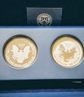 2012-s 2-coin Set Silver Eagle Proof   Reverse Proof Set W certificate And Case 