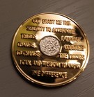 37 Year Aa Gold silver Tone Bi-plated Alcoholics Anonymous Chip Coin Medallion 